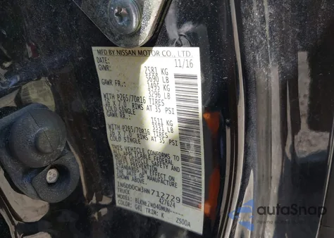 2017 Nissan Frontier Sv from USA, damaged, VIN 1N6DD0CW3HN712729